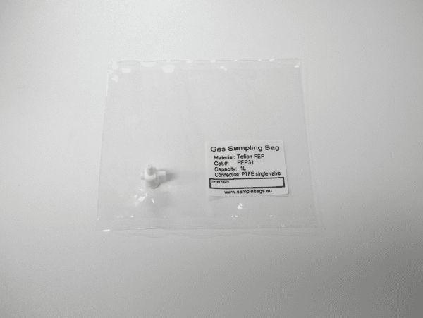 Teflon sample bag with PTFE fitting