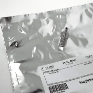 close up foil bag ss fitting