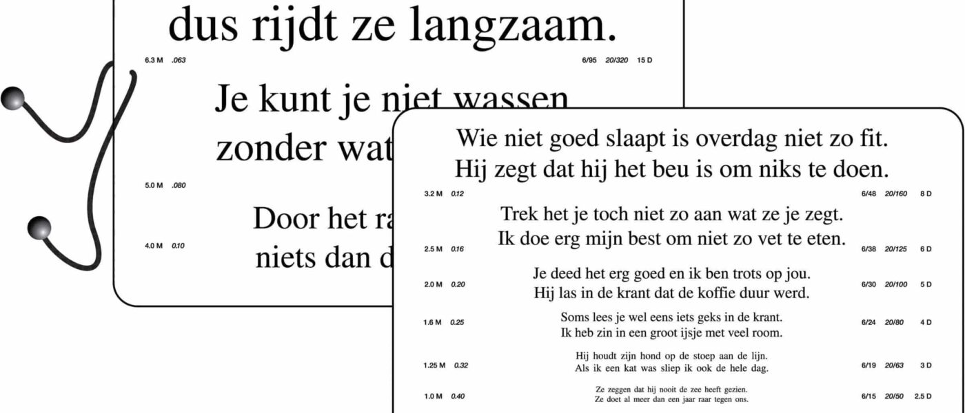 nederlands leeskaartje voor dichtbij visustest